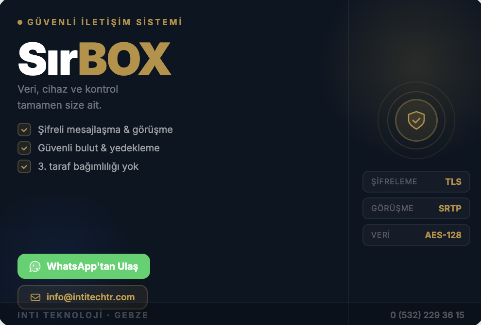 SırBOX Güvenli Haberleşme ve Depolama Sistemi